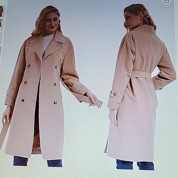 Risissida double breasted trench coat water resistant loose oversize Medium New… - Picture 9 of 12